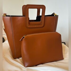 STAUD Shirley Leather Bag in Saddler